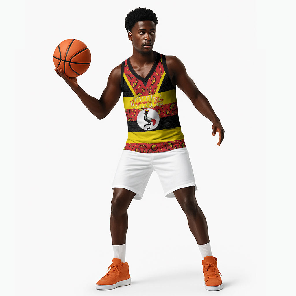Personalized Uganda Independence Day Basketball Jersey Ugandan Kitenge African Pattern
