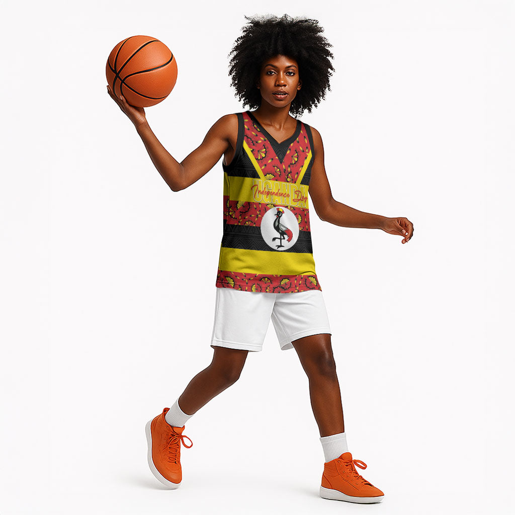 Personalized Uganda Independence Day Basketball Jersey Ugandan Kitenge African Pattern