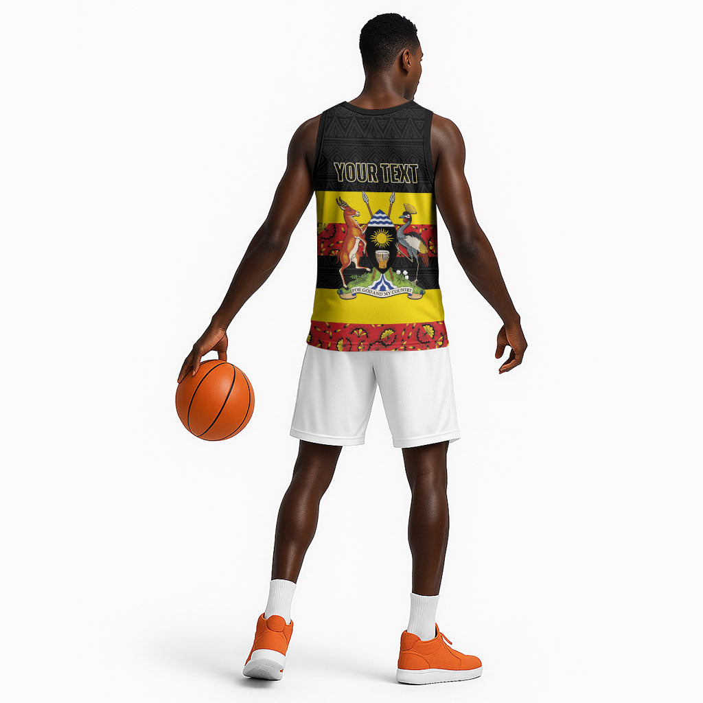 Personalized Uganda Independence Day Basketball Jersey Ugandan Kitenge African Pattern