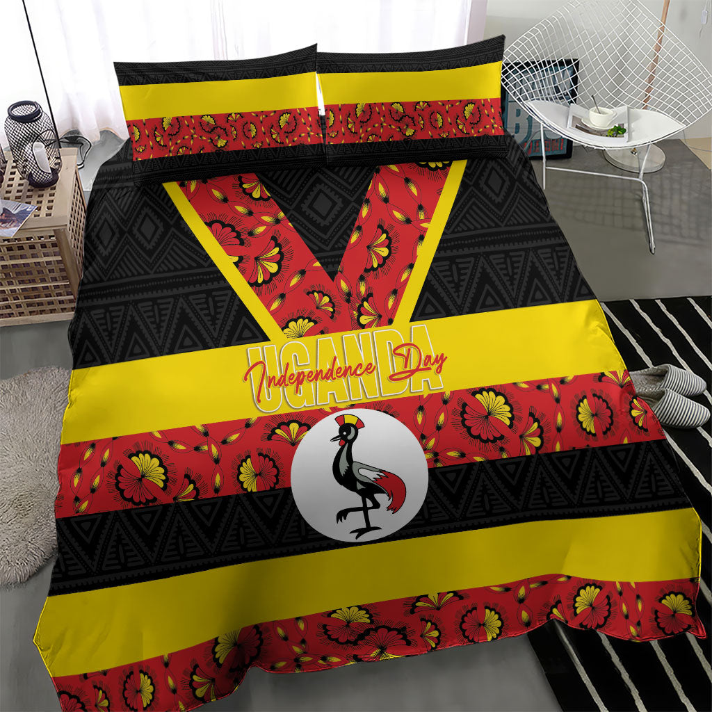 Uganda Independence Day Bedding Set Ugandan Kitenge African Pattern