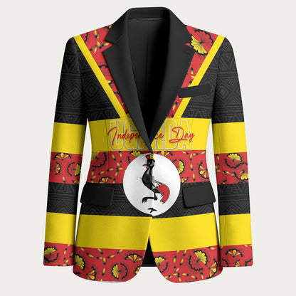 Personalized Uganda Independence Day Blazer Ugandan Kitenge African Pattern