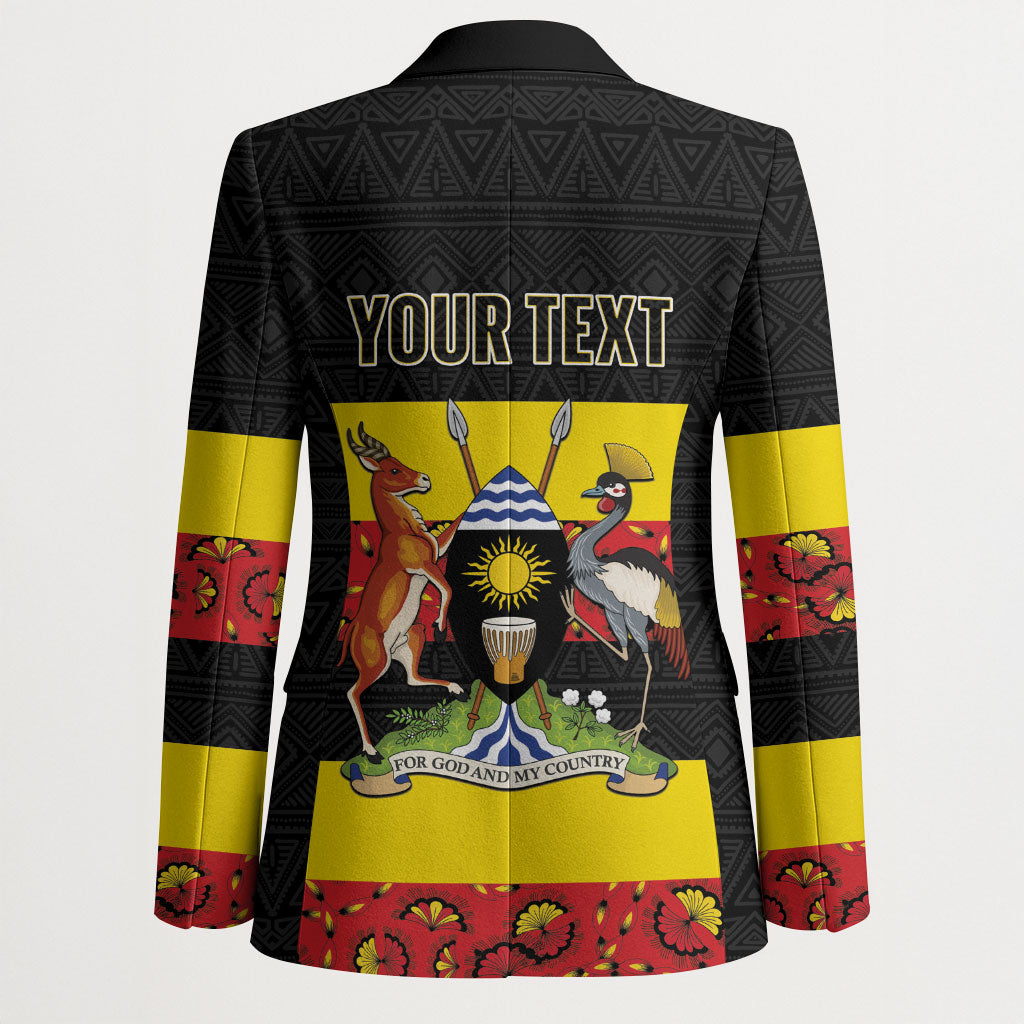 Personalized Uganda Independence Day Blazer Ugandan Kitenge African Pattern