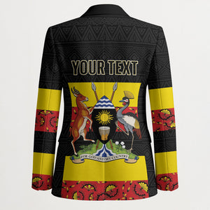 Personalized Uganda Independence Day Blazer Ugandan Kitenge African Pattern