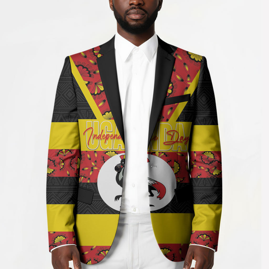 Personalized Uganda Independence Day Blazer Ugandan Kitenge African Pattern