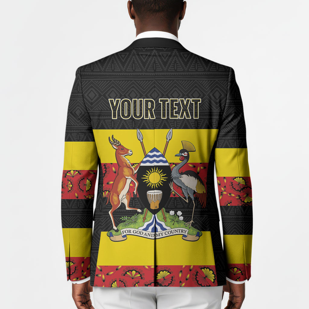 Personalized Uganda Independence Day Blazer Ugandan Kitenge African Pattern