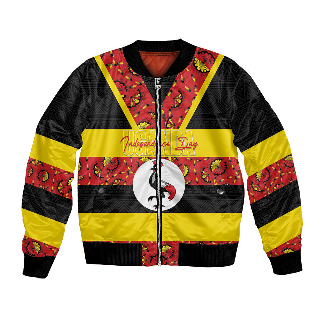 Personalized Uganda Independence Day Bomber Jacket Ugandan Kitenge African Pattern