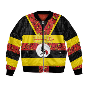 Personalized Uganda Independence Day Bomber Jacket Ugandan Kitenge African Pattern