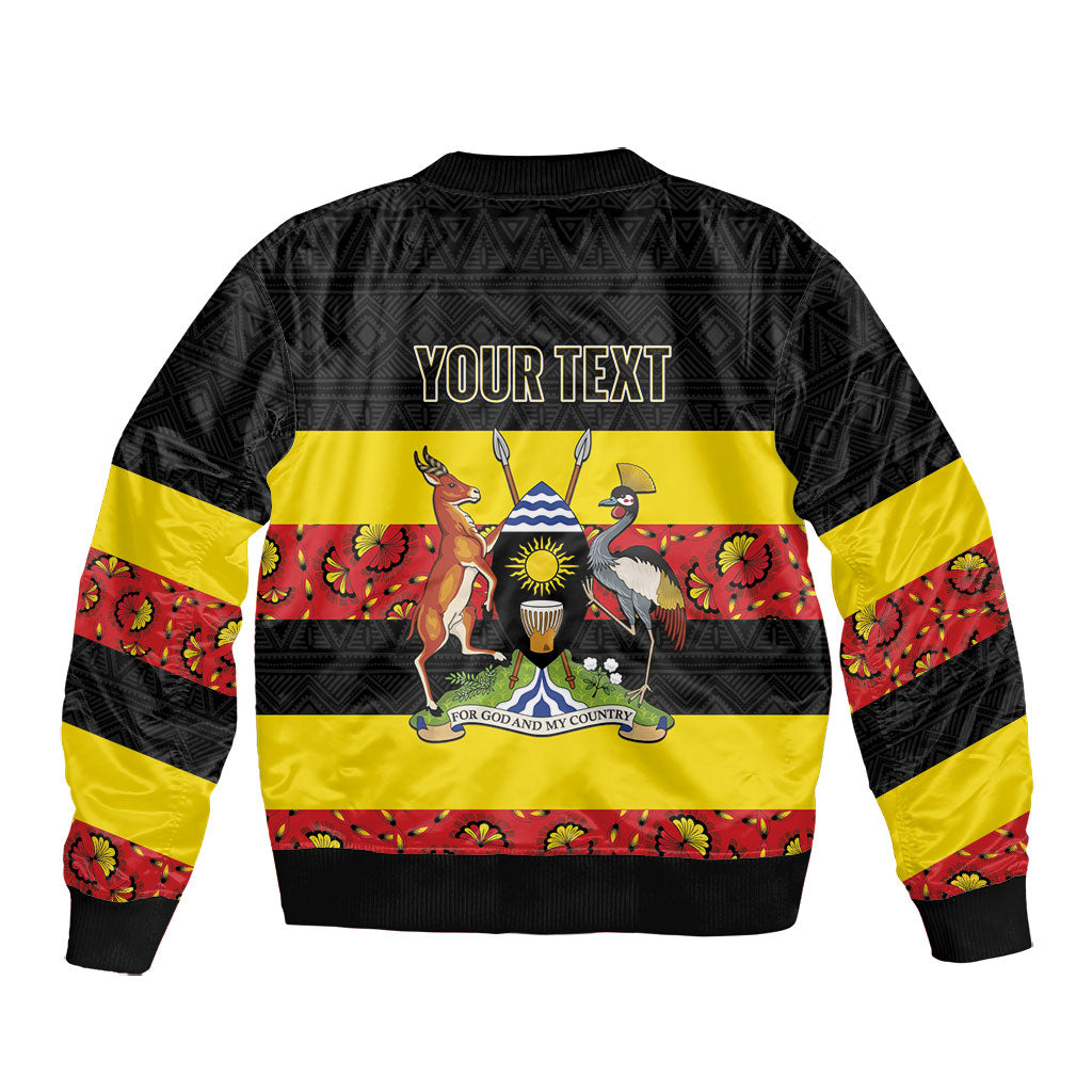 Personalized Uganda Independence Day Bomber Jacket Ugandan Kitenge African Pattern