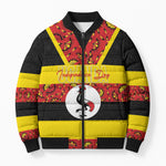 Personalized Uganda Independence Day Bomber Puffer Jacket Ugandan Kitenge African Pattern