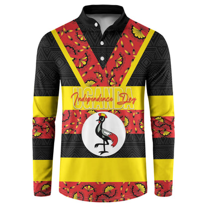Personalized Uganda Independence Day Button Sweatshirt Ugandan Kitenge African Pattern