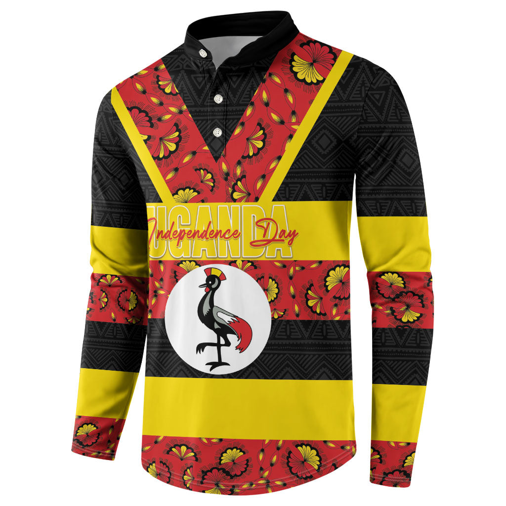 Personalized Uganda Independence Day Button Sweatshirt Ugandan Kitenge African Pattern