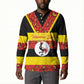 Personalized Uganda Independence Day Button Sweatshirt Ugandan Kitenge African Pattern