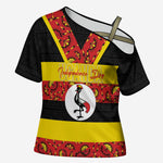 Personalized Uganda Independence Day Cross Shoulder Shirt Ugandan Kitenge African Pattern