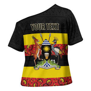 Personalized Uganda Independence Day Cross Shoulder Shirt Ugandan Kitenge African Pattern