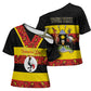 Personalized Uganda Independence Day Cross Shoulder Shirt Ugandan Kitenge African Pattern
