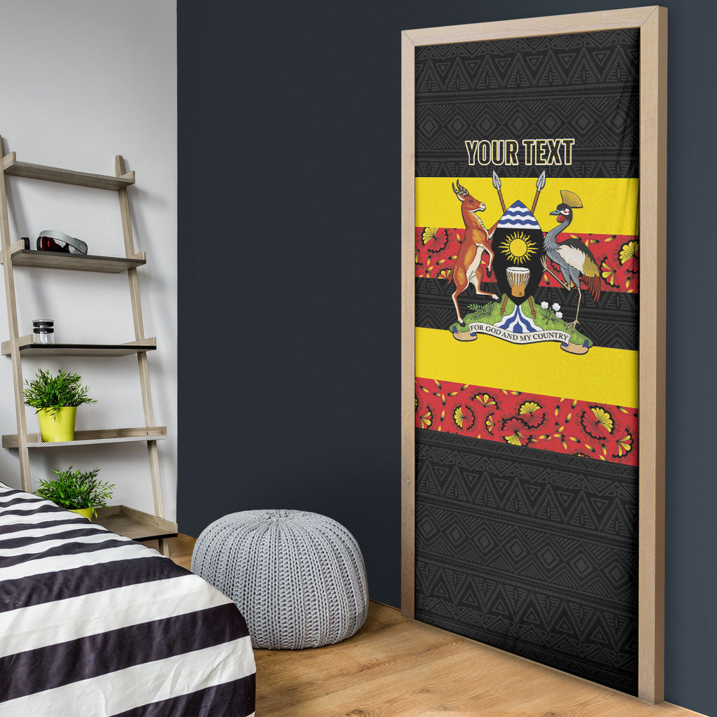 Personalized Uganda Independence Day Door Cover Ugandan Kitenge African Pattern