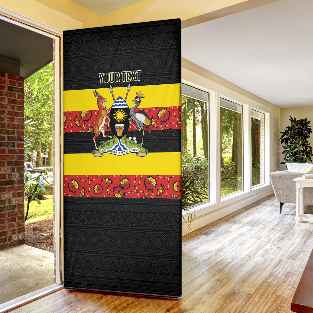 Personalized Uganda Independence Day Door Cover Ugandan Kitenge African Pattern