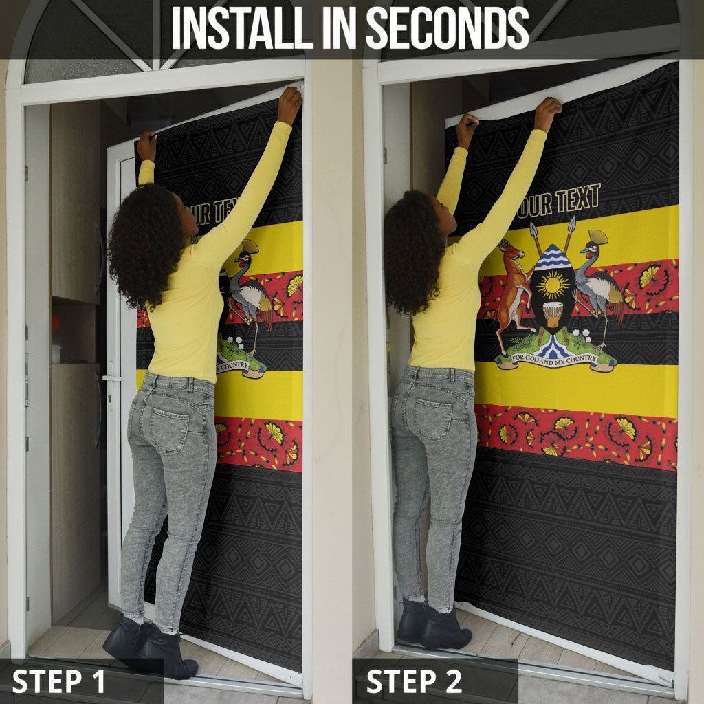Personalized Uganda Independence Day Door Cover Ugandan Kitenge African Pattern