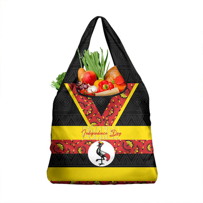 Uganda Independence Day Grocery Bag Ugandan Kitenge African Pattern