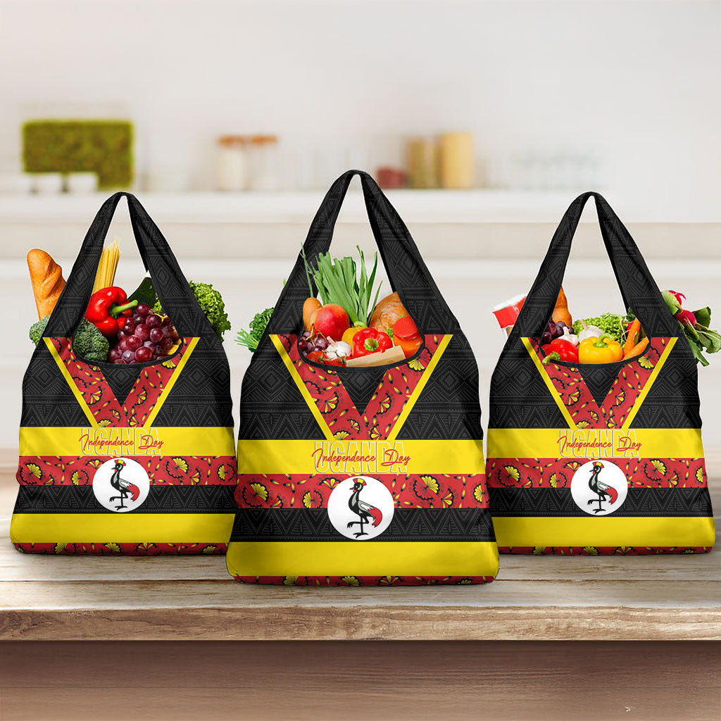 Uganda Independence Day Grocery Bag Ugandan Kitenge African Pattern