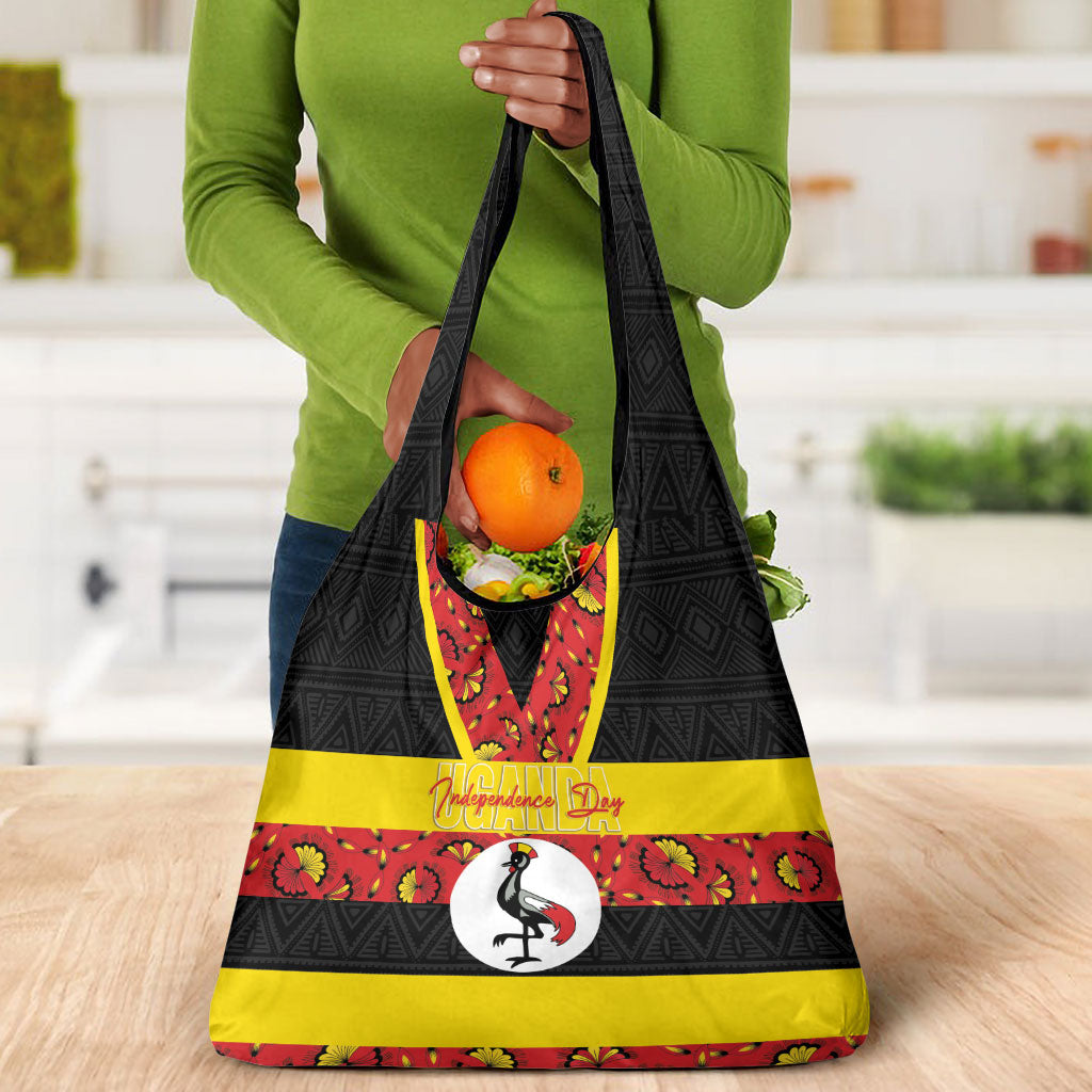 Uganda Independence Day Grocery Bag Ugandan Kitenge African Pattern