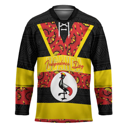 Personalized Uganda Independence Day Hockey Jersey Ugandan Kitenge African Pattern