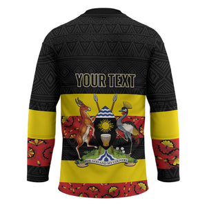 Personalized Uganda Independence Day Hockey Jersey Ugandan Kitenge African Pattern