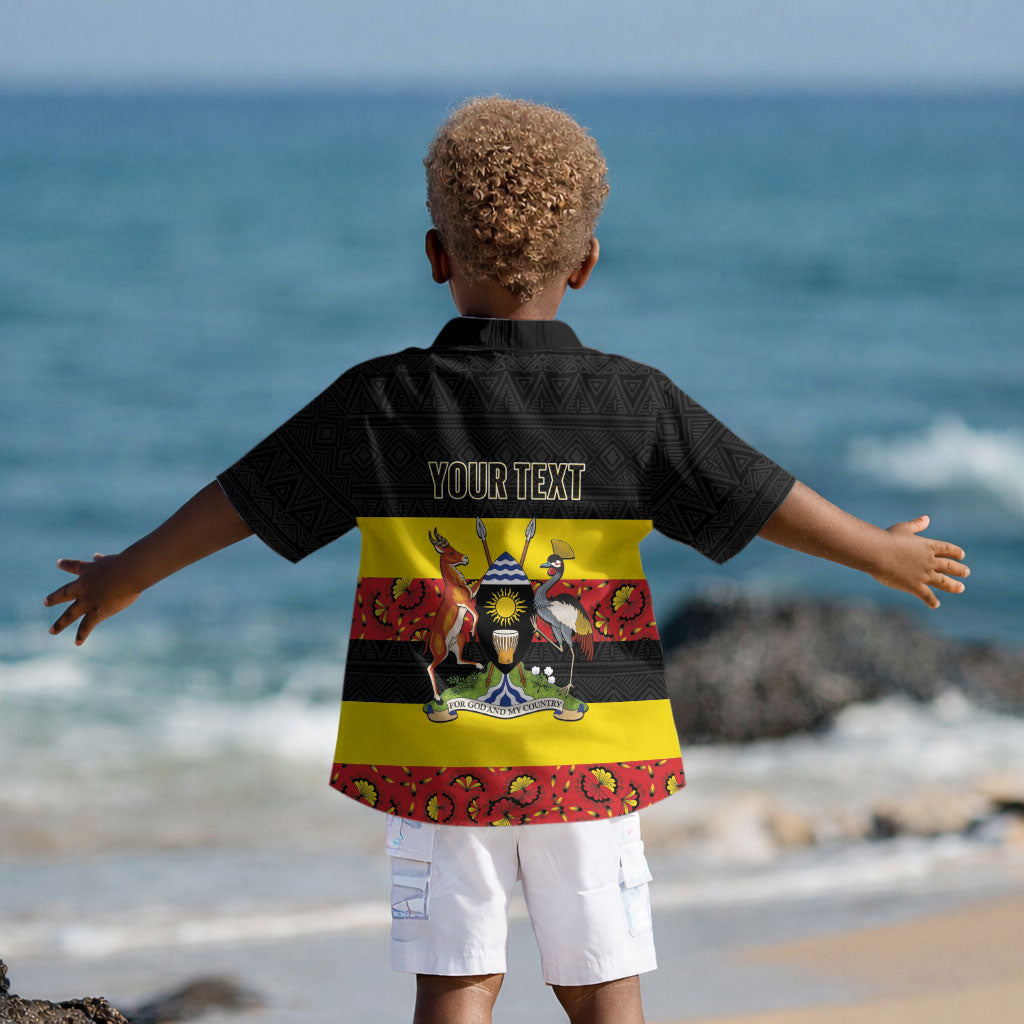 Personalized Uganda Independence Day Kid Hawaiian Shirt Ugandan Kitenge African Pattern
