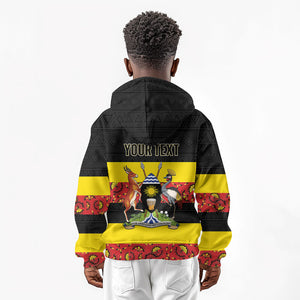 Personalized Uganda Independence Day Kid Hoodie Ugandan Kitenge African Pattern