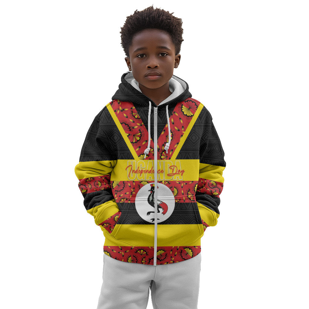 Personalized Uganda Independence Day Kid Hoodie Ugandan Kitenge African Pattern