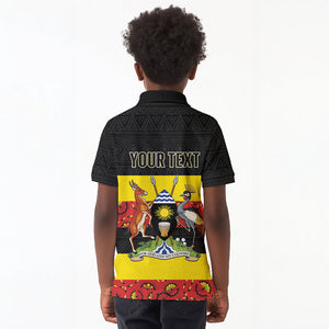 Personalized Uganda Independence Day Kid Polo Shirt Ugandan Kitenge African Pattern