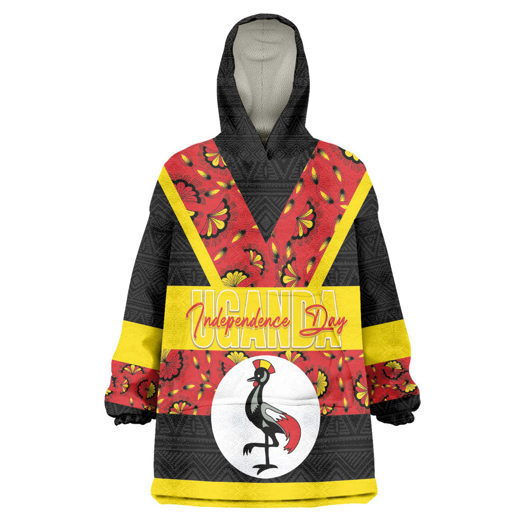 Personalized Uganda Independence Day Kid Wearable Blanket Hoodie Ugandan Kitenge African Pattern