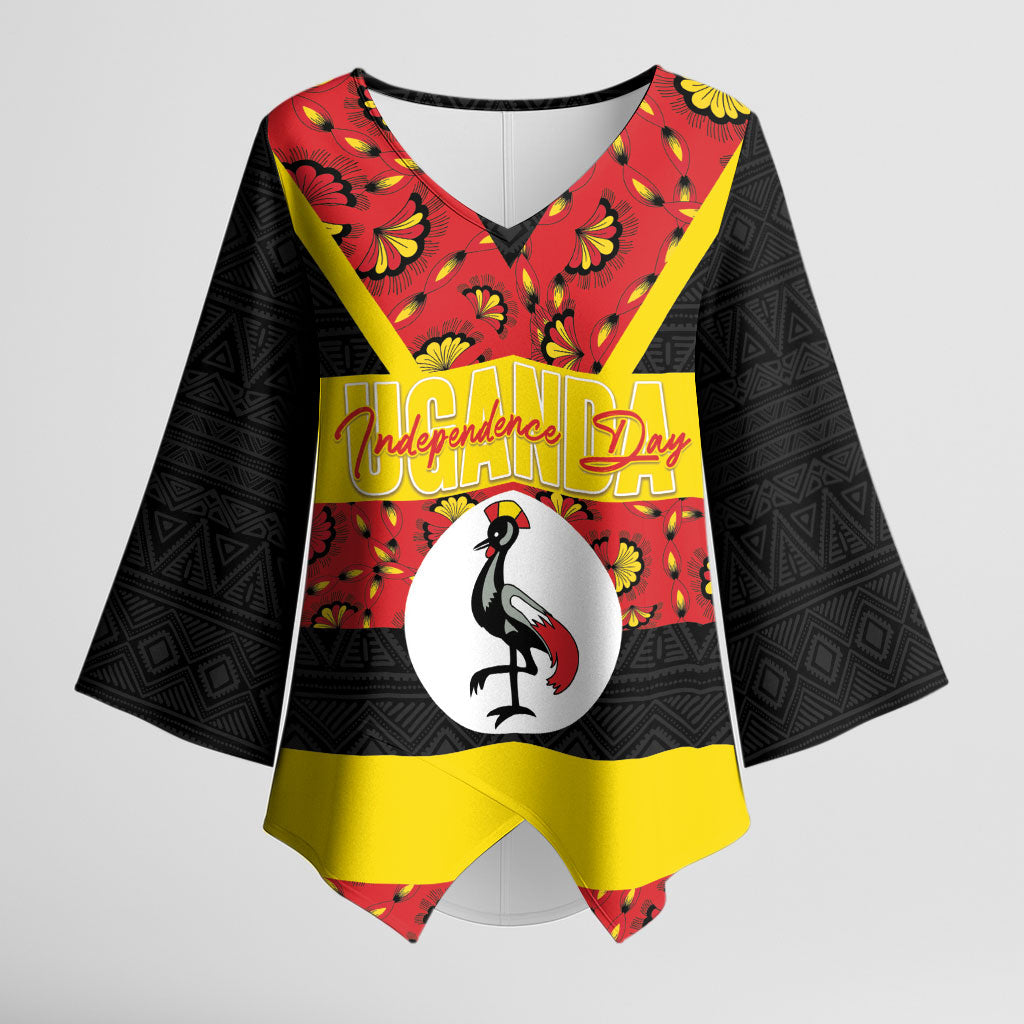 Personalized Uganda Independence Day Kimono Sleeve Blouse Ugandan Kitenge African Pattern