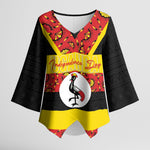 Personalized Uganda Independence Day Kimono Sleeve Blouse Ugandan Kitenge African Pattern