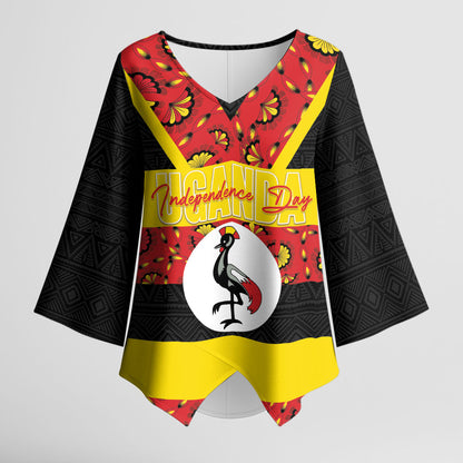 Personalized Uganda Independence Day Kimono Sleeve Blouse Ugandan Kitenge African Pattern
