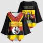 Personalized Uganda Independence Day Kimono Sleeve Blouse Ugandan Kitenge African Pattern