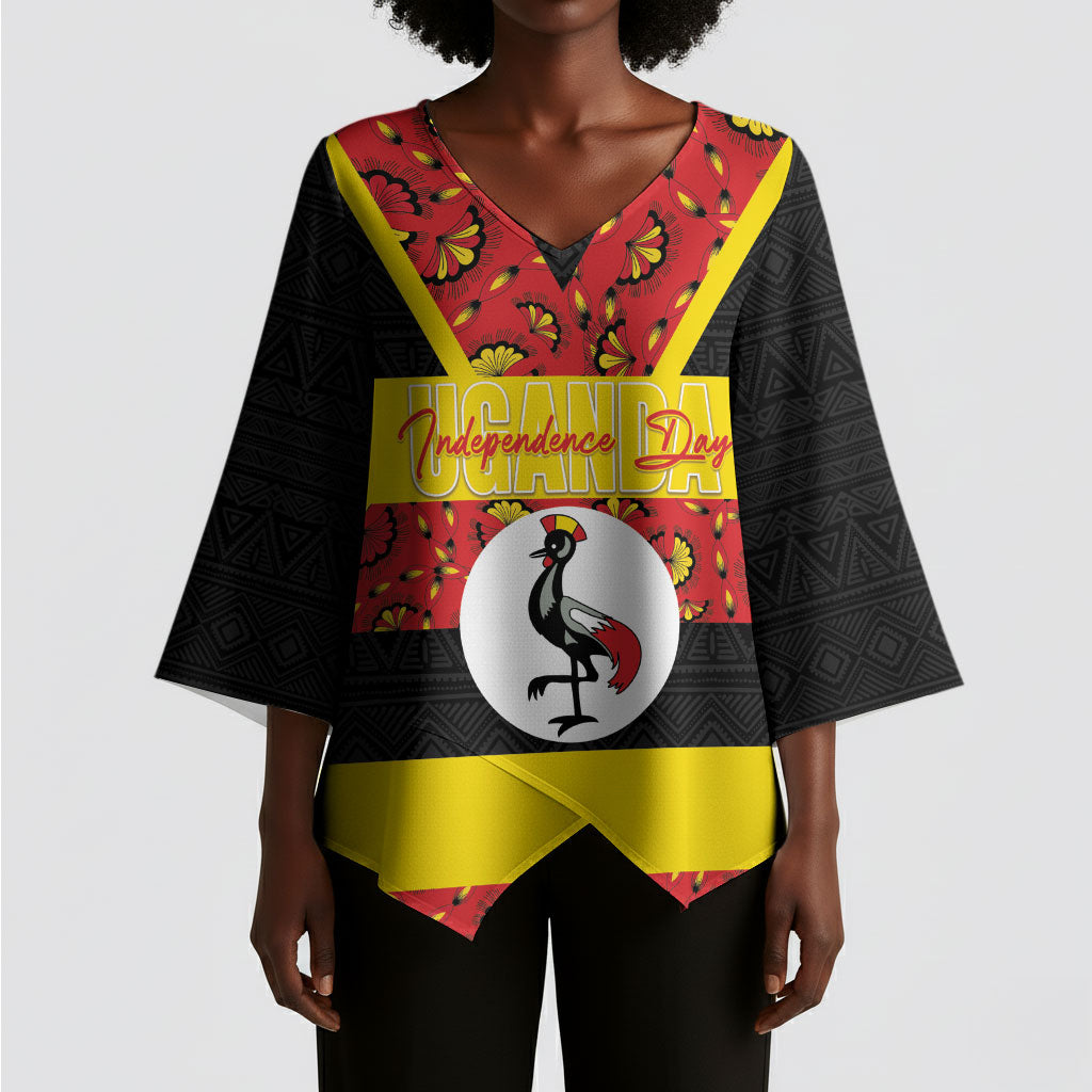 Personalized Uganda Independence Day Kimono Sleeve Blouse Ugandan Kitenge African Pattern