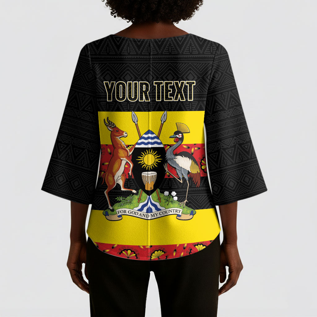 Personalized Uganda Independence Day Kimono Sleeve Blouse Ugandan Kitenge African Pattern