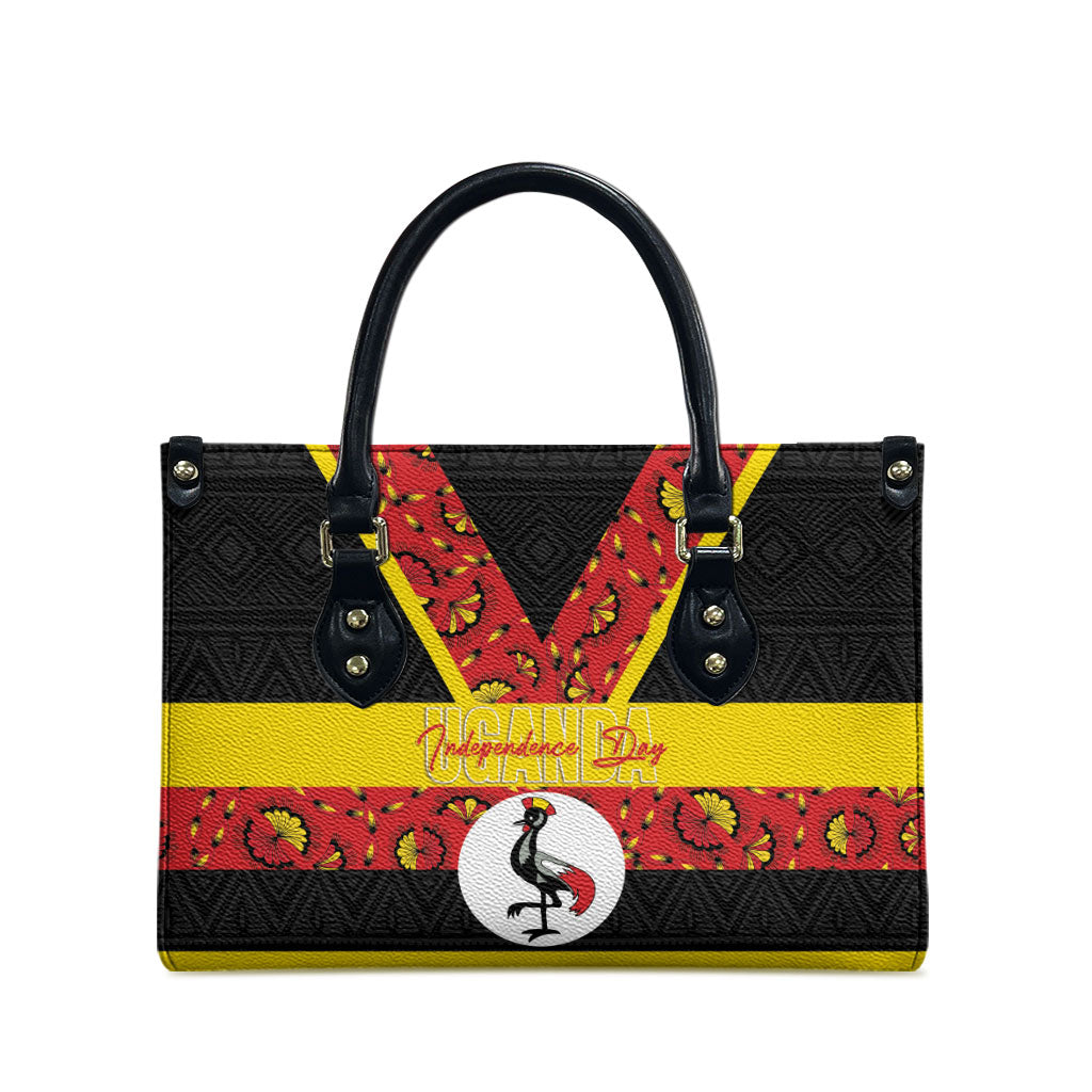 Uganda Independence Day Leather Bag Ugandan Kitenge African Pattern