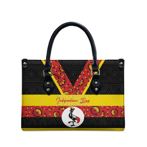 Uganda Independence Day Leather Bag Ugandan Kitenge African Pattern