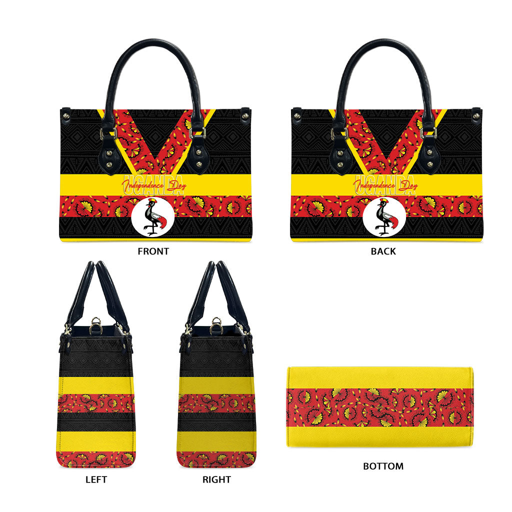 Uganda Independence Day Leather Bag Ugandan Kitenge African Pattern