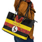 Uganda Independence Day Leather Tote Bag Ugandan Kitenge African Pattern