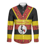 Personalized Uganda Independence Day Long Sleeve Button Shirt Ugandan Kitenge African Pattern