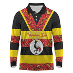 Personalized Uganda Independence Day Long Sleeve Polo Shirt Ugandan Kitenge African Pattern