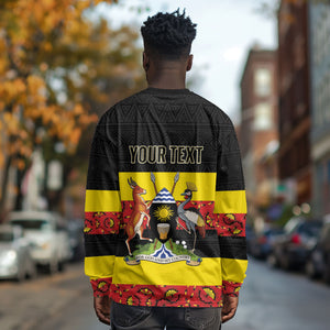 Personalized Uganda Independence Day Long Sleeve Shirt Ugandan Kitenge African Pattern