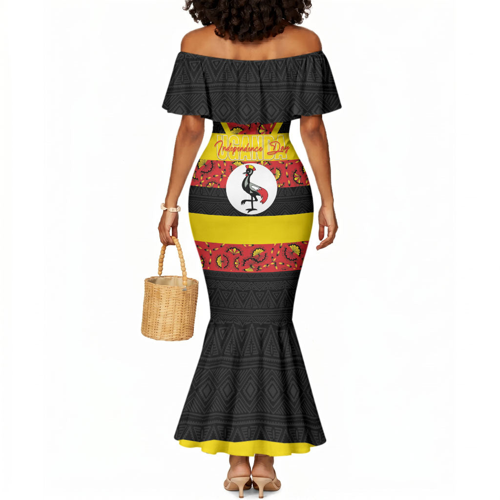 Personalized Uganda Independence Day Mermaid Dress Ugandan Kitenge African Pattern