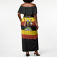 Personalized Uganda Independence Day Off Shoulder Maxi Dress Ugandan Kitenge African Pattern