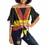 Personalized Uganda Independence Day Off Shoulder Wrap Waist Top Ugandan Kitenge African Pattern