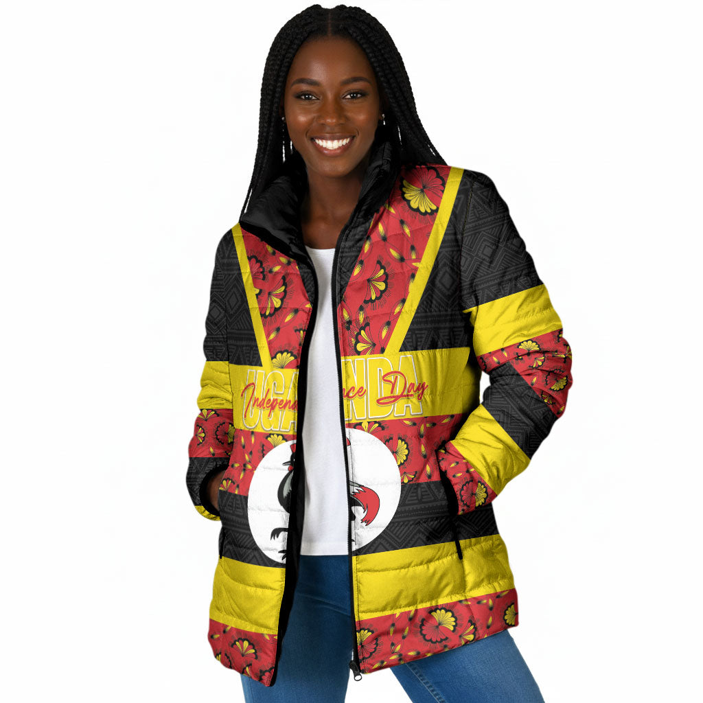 Personalized Uganda Independence Day Padded Jacket Ugandan Kitenge African Pattern