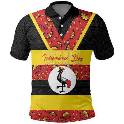 Personalized Uganda Independence Day Polo Shirt Ugandan Kitenge African Pattern